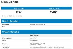 魅藍(lán)Note5現(xiàn)身Geekbench：聯(lián)發(fā)科P10處理器+3GB運(yùn)存